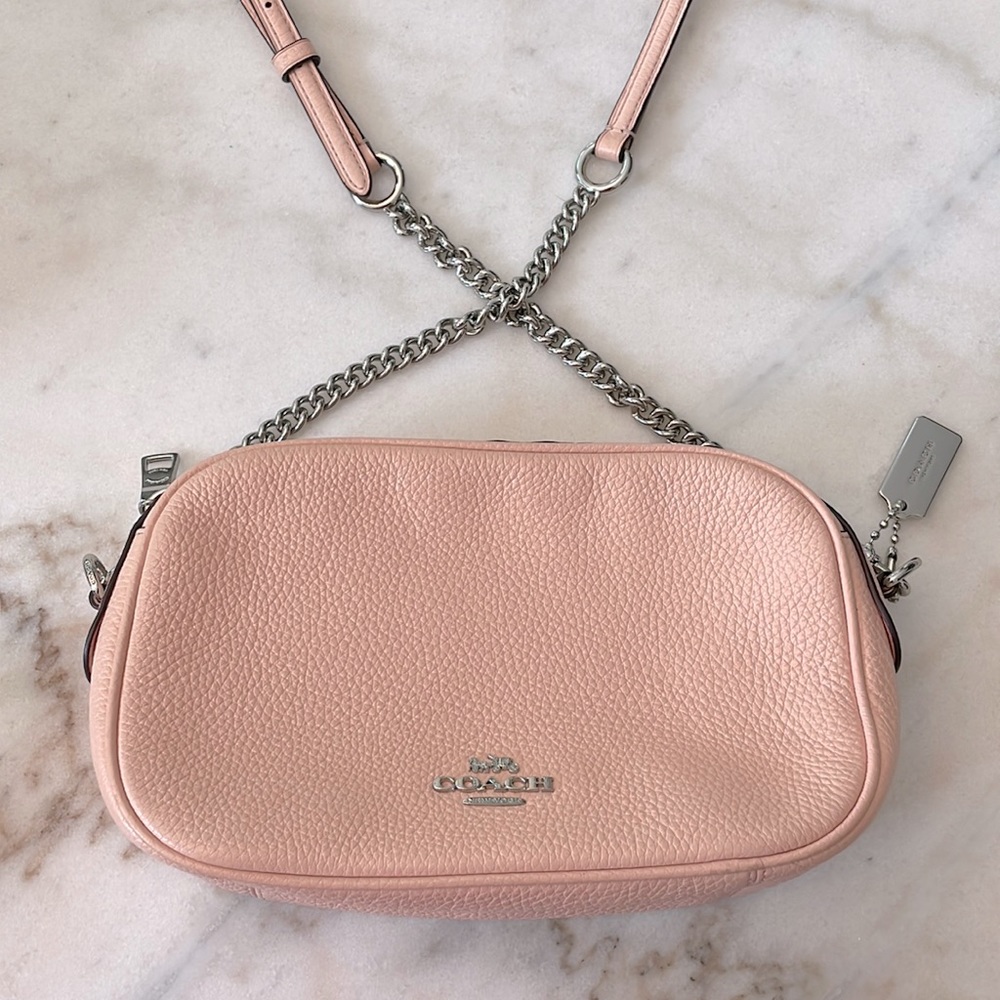 Coach Isla crossbody soft pink pebbled leather